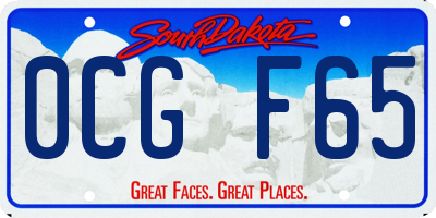 SD license plate 0CGF65