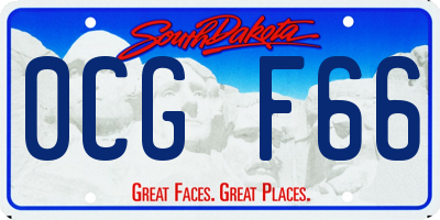 SD license plate 0CGF66