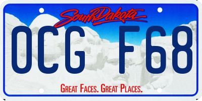 SD license plate 0CGF68