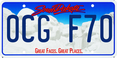SD license plate 0CGF70