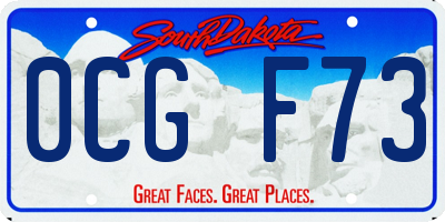 SD license plate 0CGF73