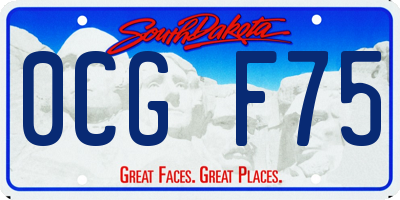 SD license plate 0CGF75