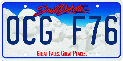 SD license plate 0CGF76