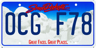 SD license plate 0CGF78