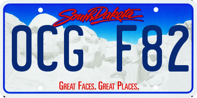 SD license plate 0CGF82