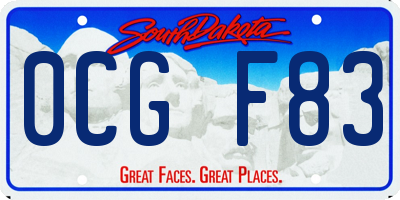 SD license plate 0CGF83