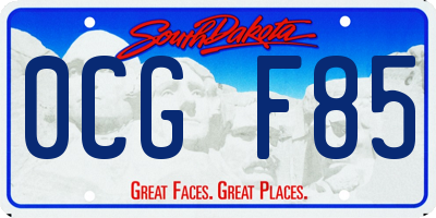 SD license plate 0CGF85