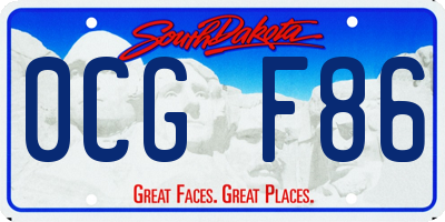 SD license plate 0CGF86