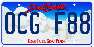 SD license plate 0CGF88