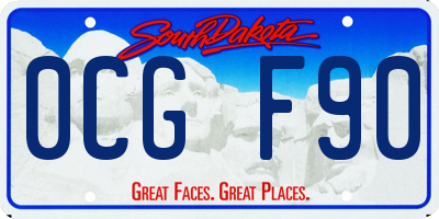 SD license plate 0CGF90
