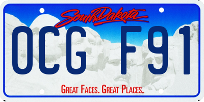 SD license plate 0CGF91