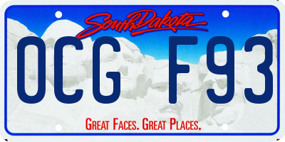 SD license plate 0CGF93