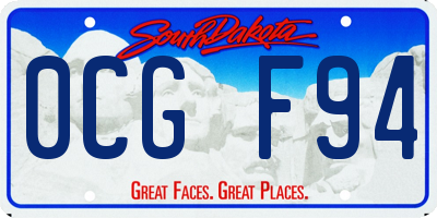 SD license plate 0CGF94