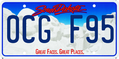 SD license plate 0CGF95