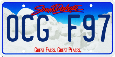 SD license plate 0CGF97