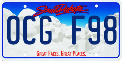 SD license plate 0CGF98