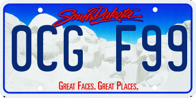 SD license plate 0CGF99