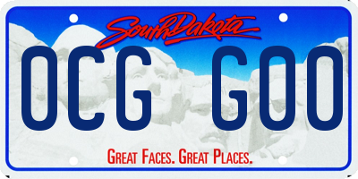 SD license plate 0CGG00