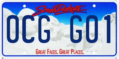 SD license plate 0CGG01