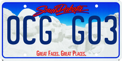 SD license plate 0CGG03