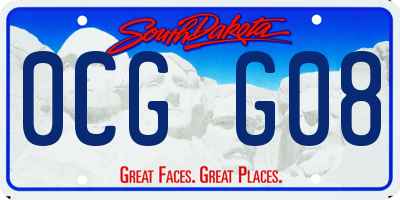 SD license plate 0CGG08