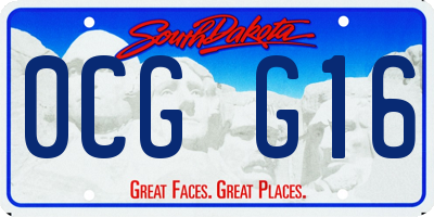 SD license plate 0CGG16