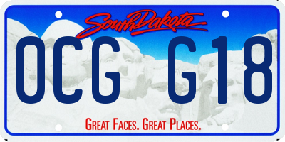 SD license plate 0CGG18