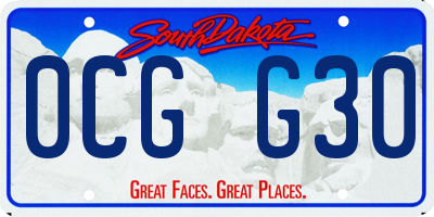SD license plate 0CGG30