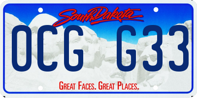 SD license plate 0CGG33
