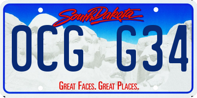 SD license plate 0CGG34