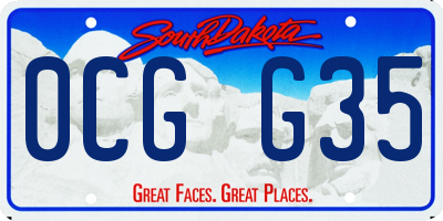 SD license plate 0CGG35