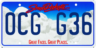 SD license plate 0CGG36
