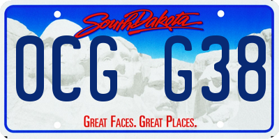 SD license plate 0CGG38