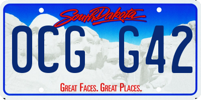 SD license plate 0CGG42