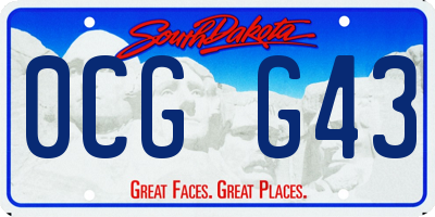 SD license plate 0CGG43