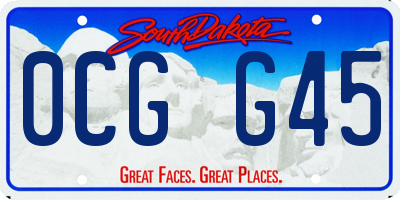 SD license plate 0CGG45