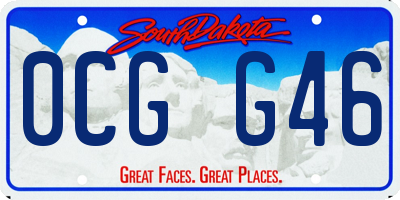 SD license plate 0CGG46