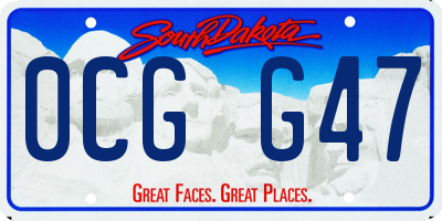 SD license plate 0CGG47