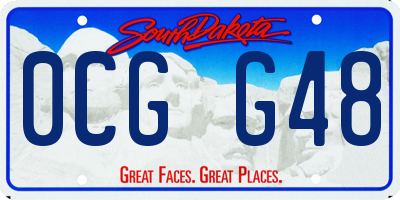 SD license plate 0CGG48