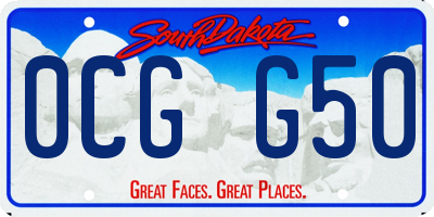 SD license plate 0CGG50