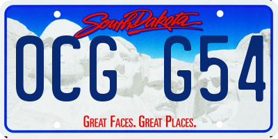 SD license plate 0CGG54