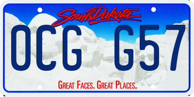 SD license plate 0CGG57
