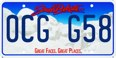 SD license plate 0CGG58