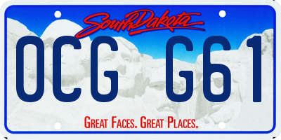 SD license plate 0CGG61