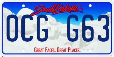 SD license plate 0CGG63