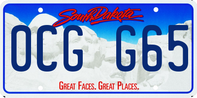 SD license plate 0CGG65