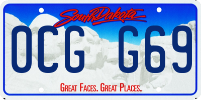 SD license plate 0CGG69