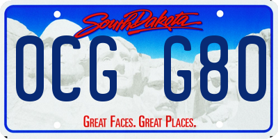 SD license plate 0CGG80