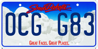 SD license plate 0CGG83