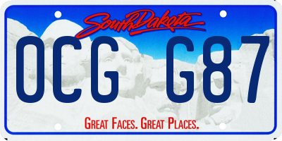 SD license plate 0CGG87